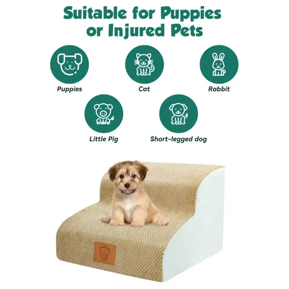 Durable High Density Pet Dog Stairs Bed With Foam 2/3/4 Steps Pet