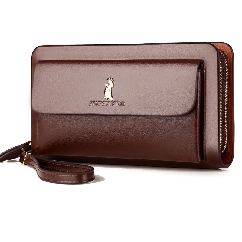 Men's Wallet Long Clutch Bag Billeteras Para Hombre Mens Wallet Three Fold  Coin Purse Man Purse Leather Luxury Wallet For Men - Wallets - AliExpress