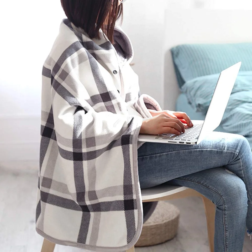 Polar Fleece And Flannel Shawl Travel Blanket Sofa Office Shawl Blanket Nap Shawl Office Knee