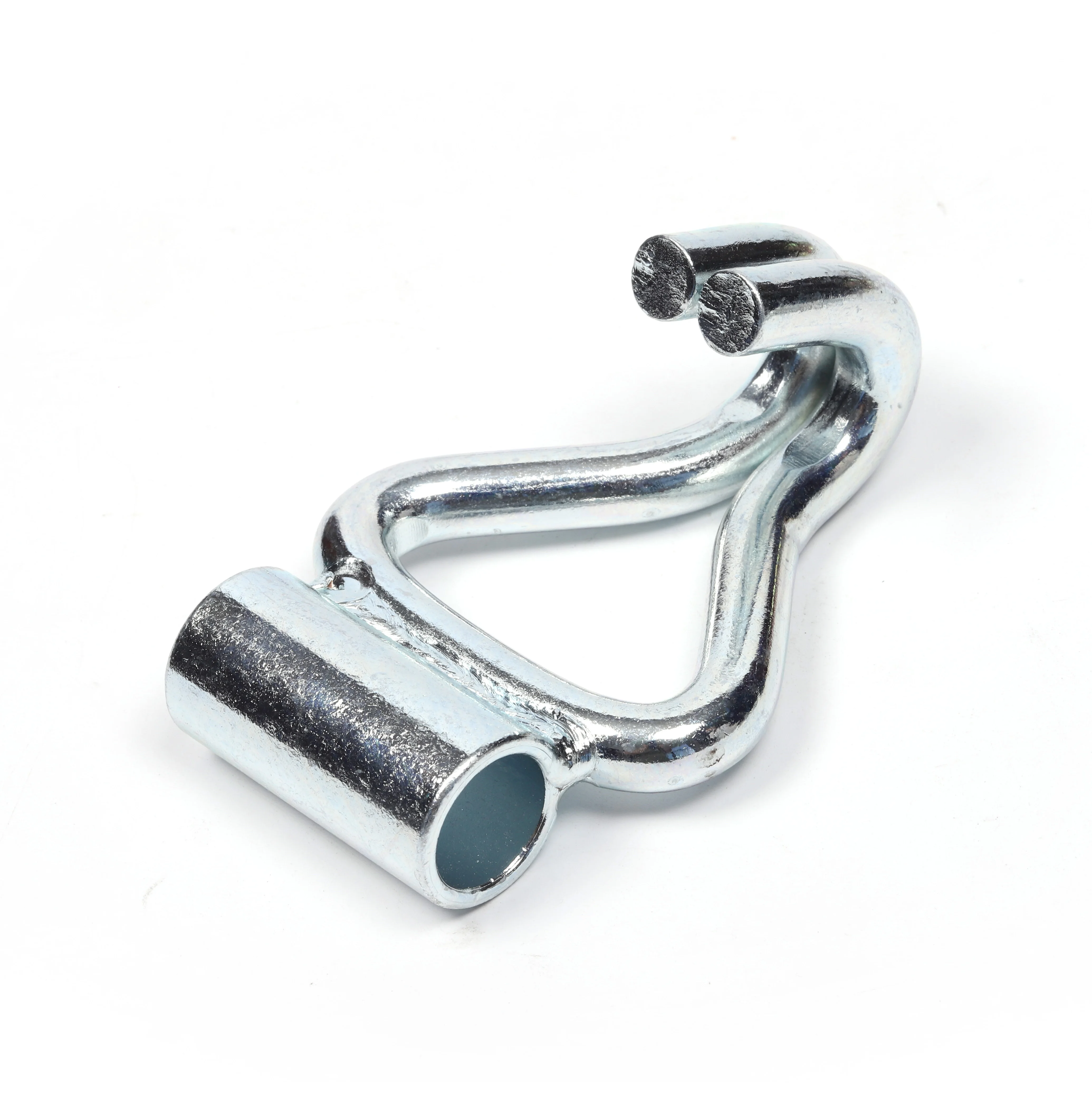 Подъемный J крюк 38 мм 3 т металлический оцинкованный двойной с трубкой для груза