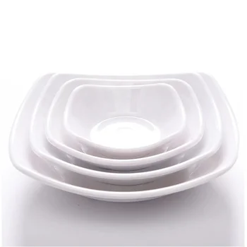 Factory Supply Restaurant Dinnerware Soy Serving Unbreakable White Square Melamine Sauce Dish