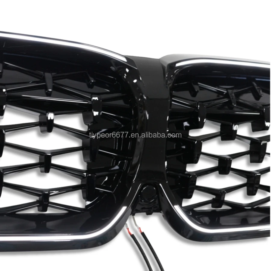product tiypeor black front center star style car bumper kidney led light lamp grille grill for bmw 3 series g20 2019   2022 2020 2021-7