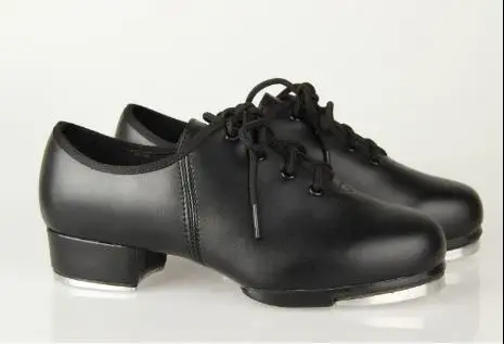 Chaussures De Claquettes Pour Danse - Adultes Et Enfants, Semelle Résine + Claqueur Aluminium, Avec Lacets - 7