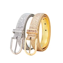 2024 Wholesale Glitter leather Belt Luxury Designer PU Fashion Women's Belt for Dress