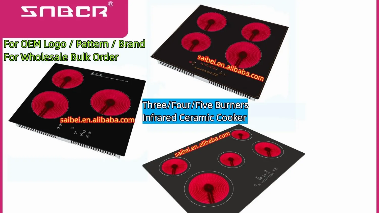 Four Burners Infrared Cooker Four Heads Infrared Cooktop Four Hobs