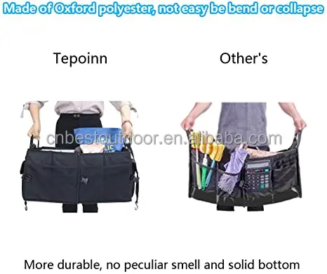 Tepoinn Car Trunk Organizer with Cooler Compartment Collapsible Portable Trun... 