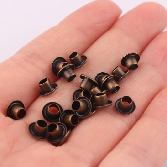 Круглая одежда 3 мм антикварные латунные маленькие металлические люверсы для обуви кружевные покрытие рюкзака 7-10