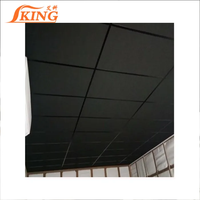 ISOKING 120Kg/m3  Fiberglass Ceiling Tile with Black Tissue for Roof Decor