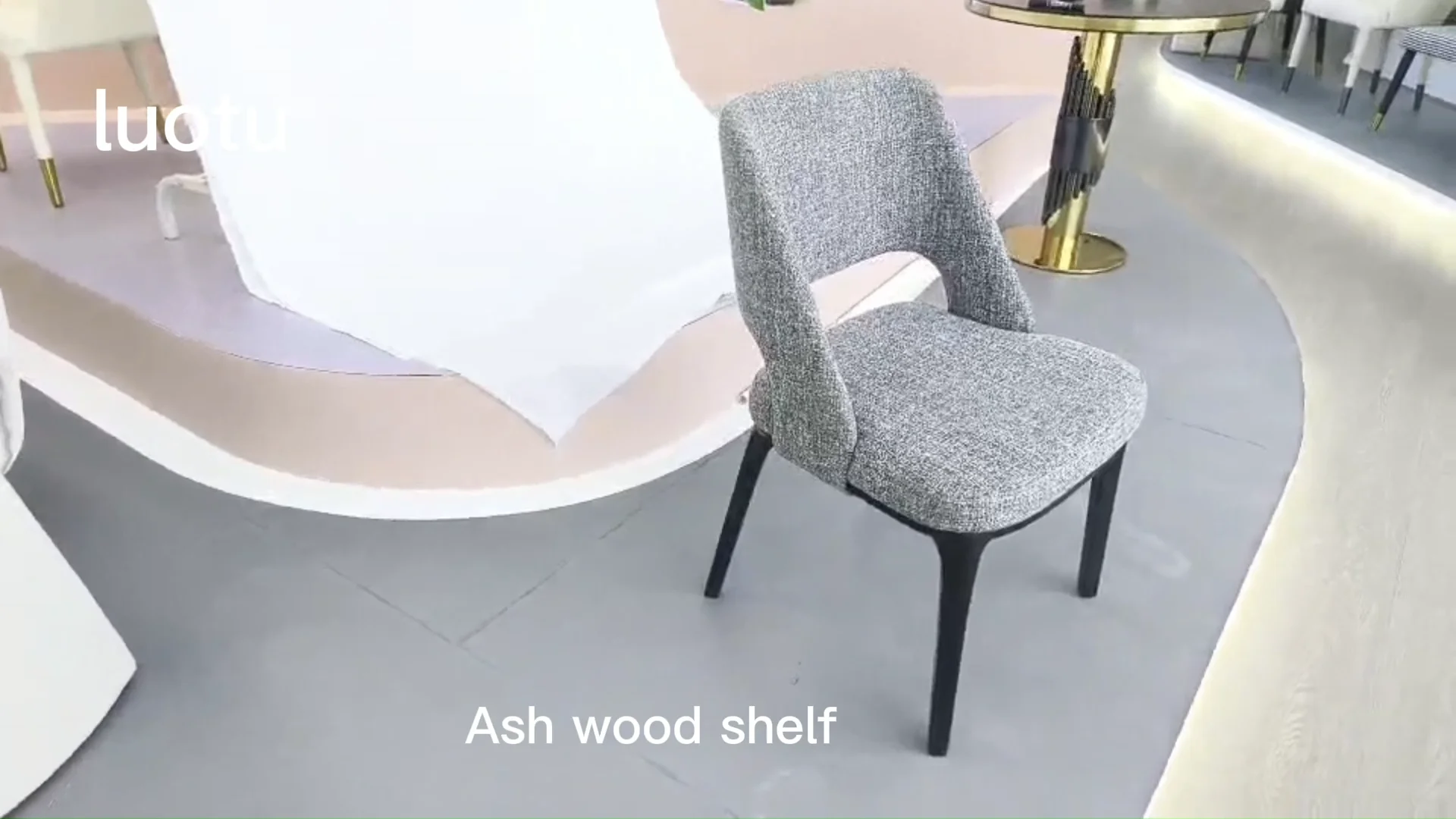 Nordic Solid Wood Leather Fabric Dining Room Chairs Italian Fabric