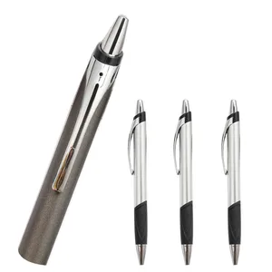 Selling OEM ABS Soft Rubber Press Plastic Ballpoint Pen with Custom Business Logo Printed for Office Stationery