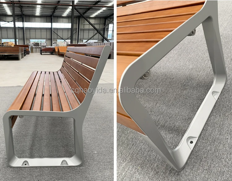 Outdoor Furniture Customized Wooden Bench Waterproof Modern Garden Seats Public Waiting Park Bench