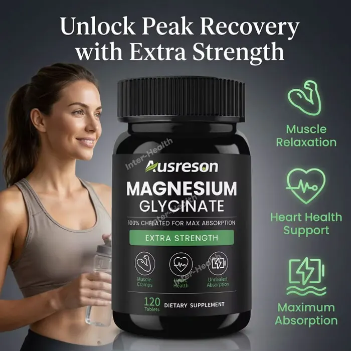 China Pure Magnesium Glycinate 120 Tablet Supplement 400mg 500mg Magnesium Glycinate Tablets For Sleep Muscle Support Relaxation