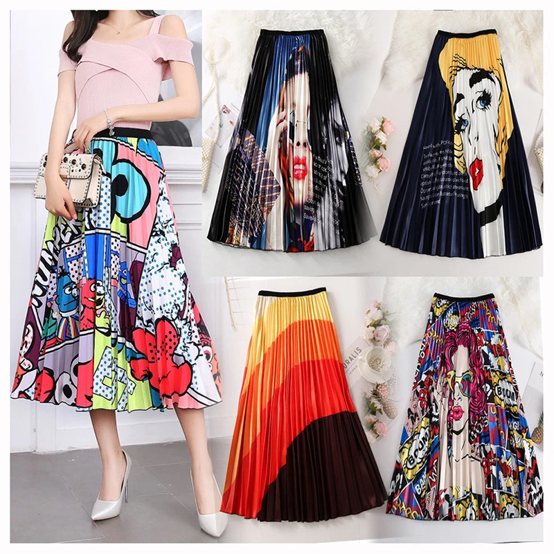 Shop Our Women's Graffiti Pleated Skirts - Stylish & Versatile