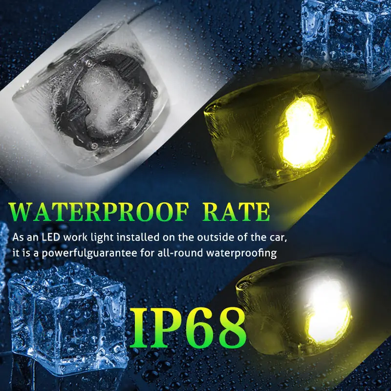 12V Motorcycle LED Headlight Projector Lens Dual Color with Strobe ATV Scooter Driving Laser Auxiliary Spotlight Lens Lamp