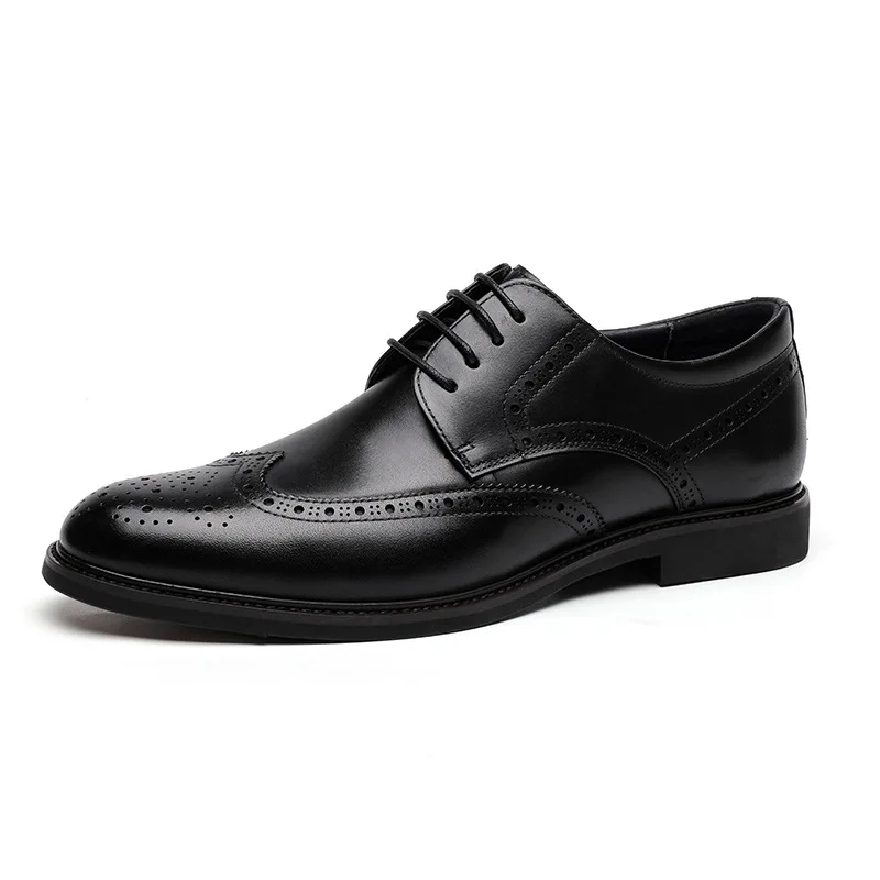 Men's Brogue Business Shoes Genuine Leather Comfort - Main Image
