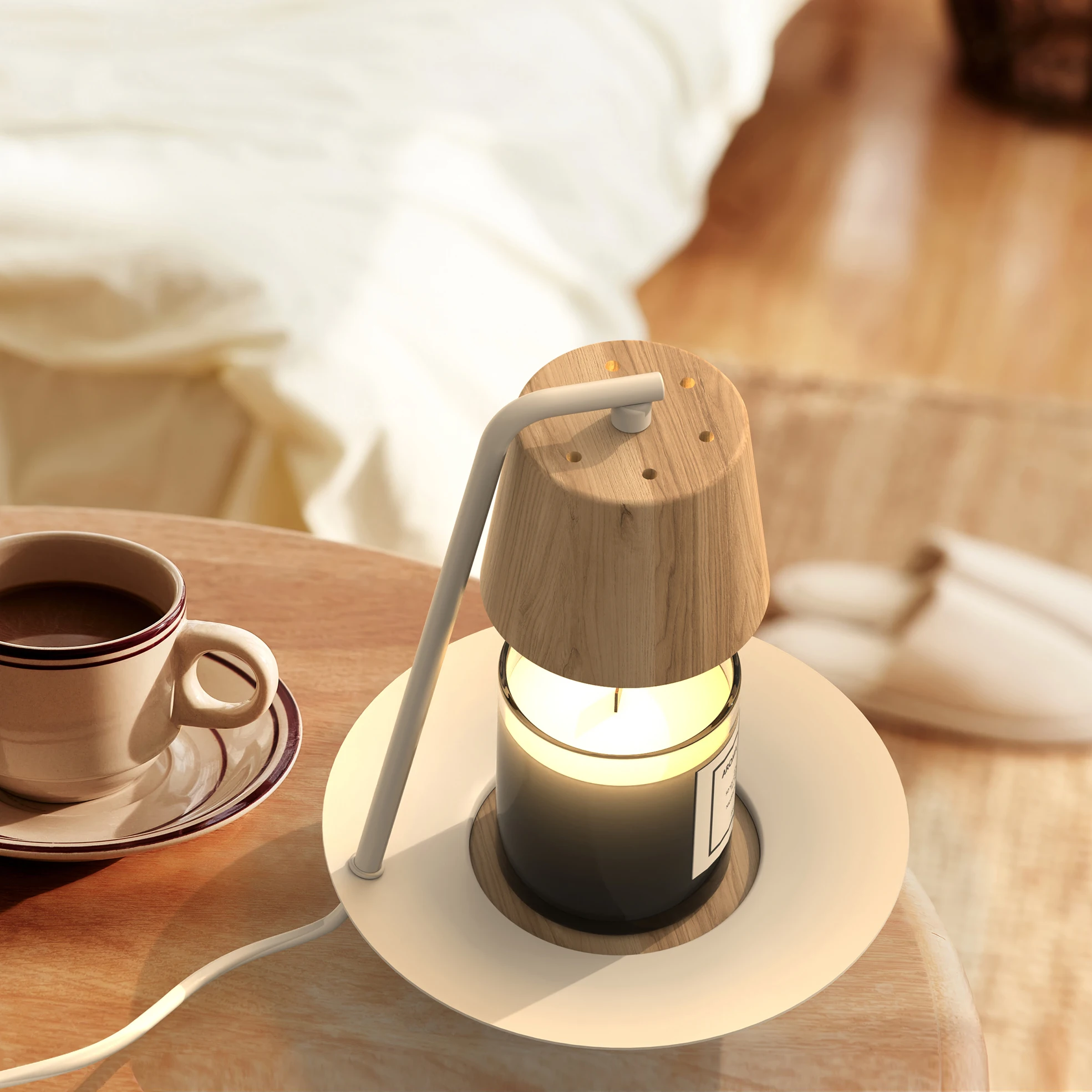 Latest Patent Design Small Table Decor Fragrance Scented Electric Candle Warmer Lamp Customize logo