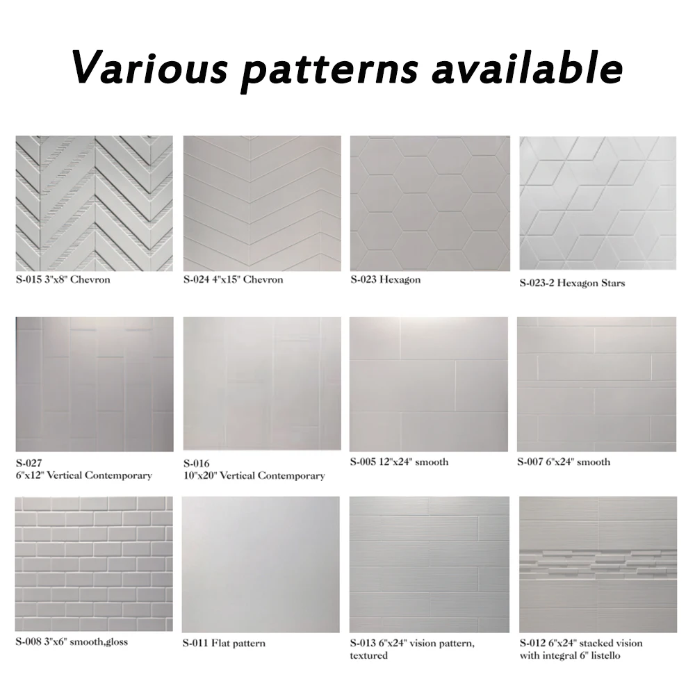 Modern Hotel Bathroom Panels Waterproof Mold-resistant Cultured Marble Shower Surround Shower Base and Walls Shower Wall Panels