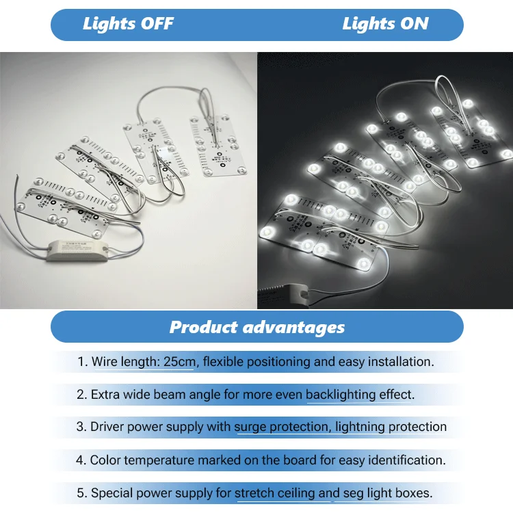 piece led cold white 6500k block chain square led modules led block for stretch ceiling advertising light box-5