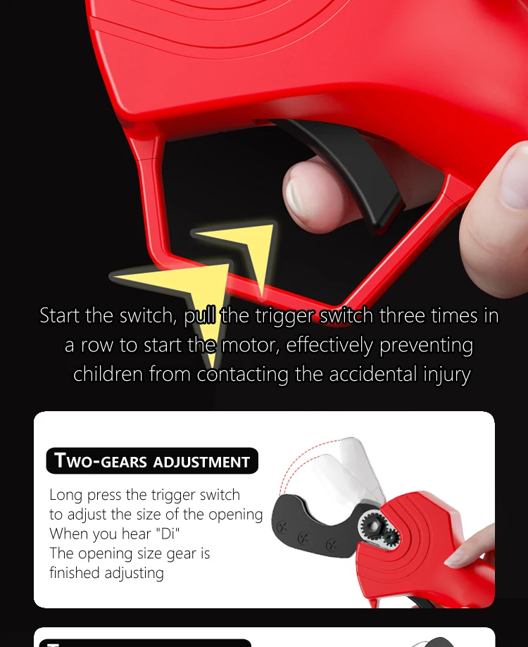 Electric Water Pipe Cutter With Rechargeable Lithium Battery
