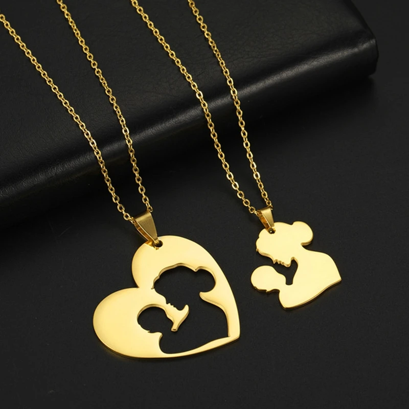Heart baby jewelry for girls 24k Gold Plated Jewelry Set baby jewelry  necklace Love Kids Birthday Gift