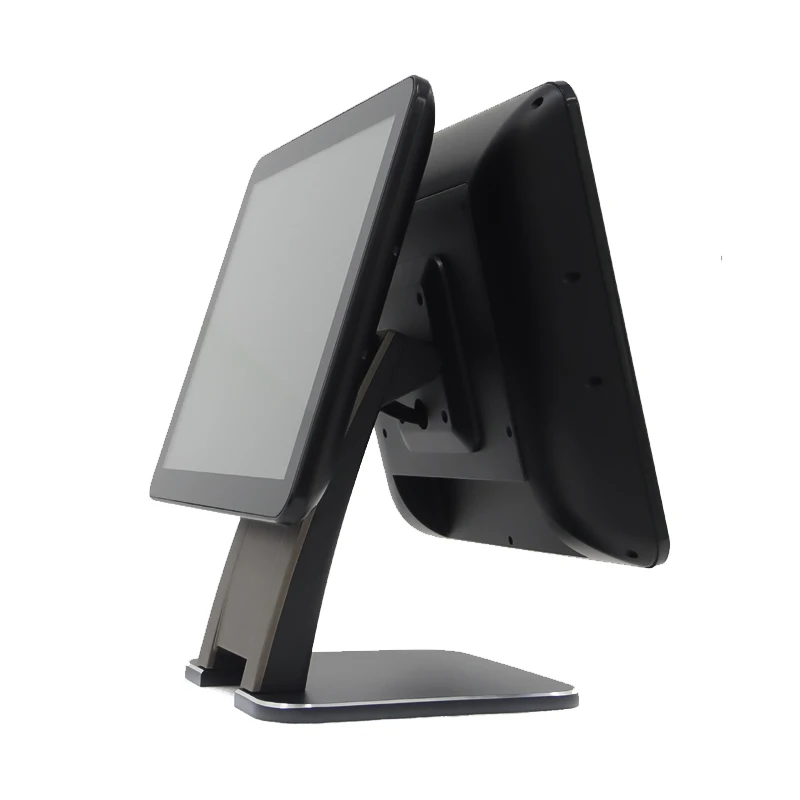 15.6" Dual Display Android All in One Pos Systems Point of Sale Touch Screen Cash Register Machine Terminal with Printer Scanner