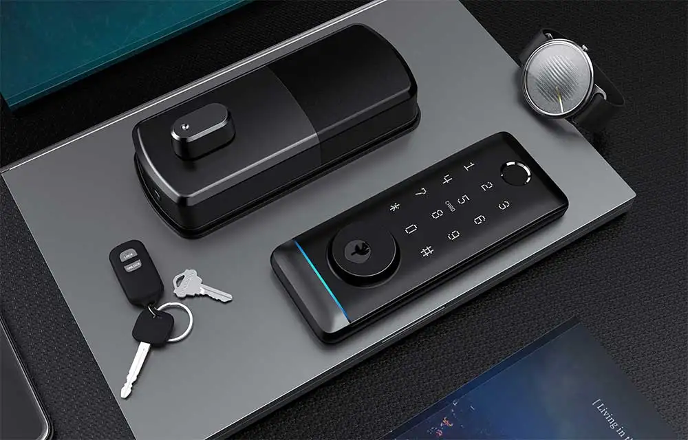Waterproof Smart Deadbolt Lock with 200 Fingerprint Capacity 200 Card Capacity and 150 Password Capacity for Residential Use 2
