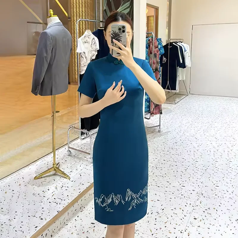 Clothing Supplier Dresses Women Elegant Chinoiserie Embroidery Chinese Knot  Buttons Suit Spring Work Sets Woven Fashion Women