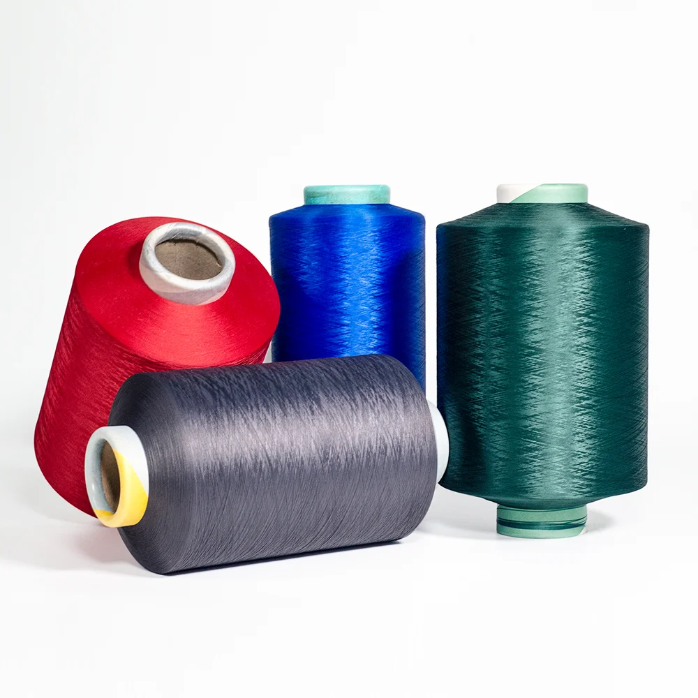 100 Polyester Dty Yarn KG Price Dyed HIM 15048 Textured Trapillo Filament Yarn for Knitting