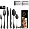 Negro (cuchillo negro) Juego de 4