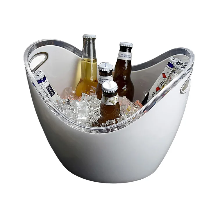 China Factory Wholesale Hot Selling Clear Plastic Wine Chiller Bucket Beer Large Ice Bucket with Custom Logo