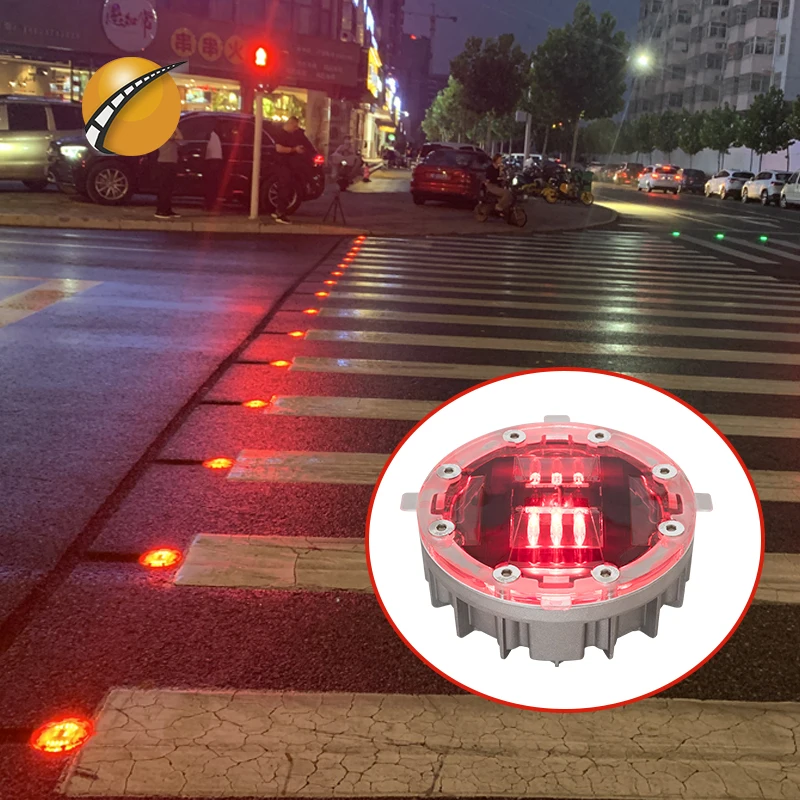 Factory Selling Solar Power amber Warning Light/Traffic Yellow Flashing Light/Solar Driveway Marker Light