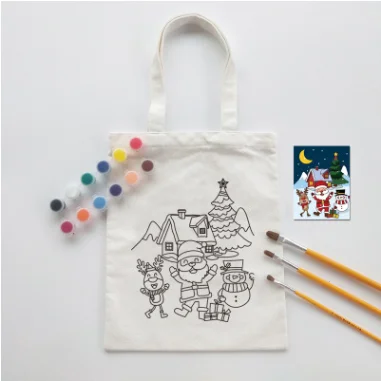 Christmas Handmade Custom Cartoon Eco Canvas Bag Children′ S Hand