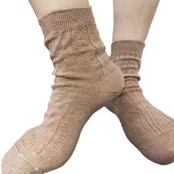 Sweat-absorbent Jacquard Knitting Christmas Casual Home Yoga Women Linen Socks