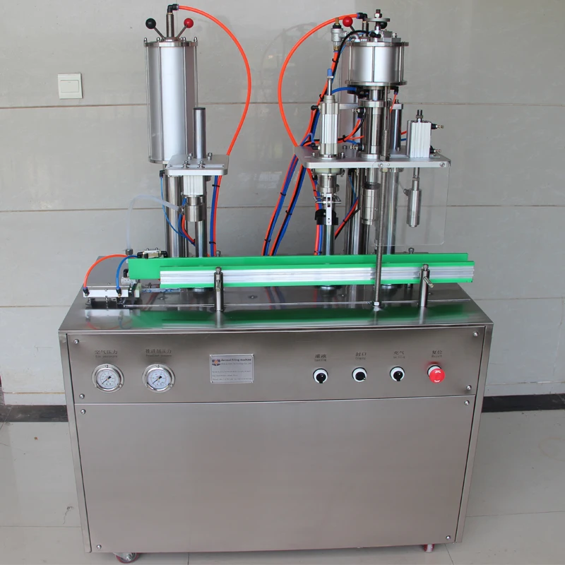 
 Полуавтоматическая машина для наполнения аэрозольным спреем  