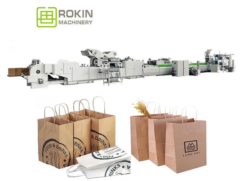 Sheet Feeding Kraft Brown Paper Bag Printing Making Machine Fully Automatic Machine Manufacture Paper Bag Make Paper