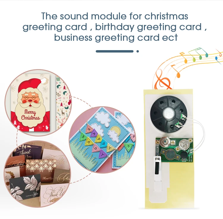 Customized Activation Christmas Music Chip Pre Recorded Sound Voice Chip For Greeting Card