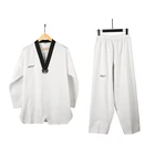 Men Women Suit Wholesale New Design Martial Arts Uniform Cotton V-collar Taekwondo Men Women Uniforms Suit
