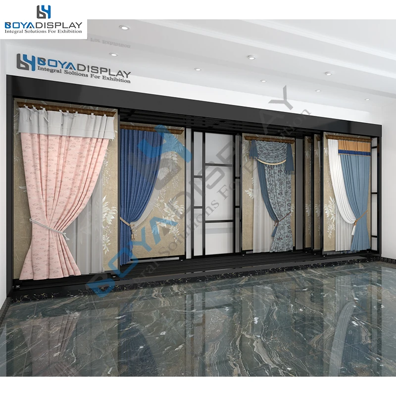 Metal Sliding Typepush Pull Type Window Curtain Purdah Display Rack Stand
