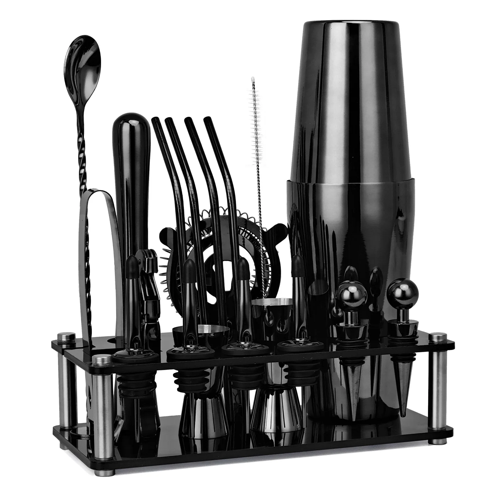20 Pcs Stainless Steel Reusable Cocktail Shaker Set with Custom Logo 18 oz & 28 oz Capacity Home & Bar Use China Wholesale