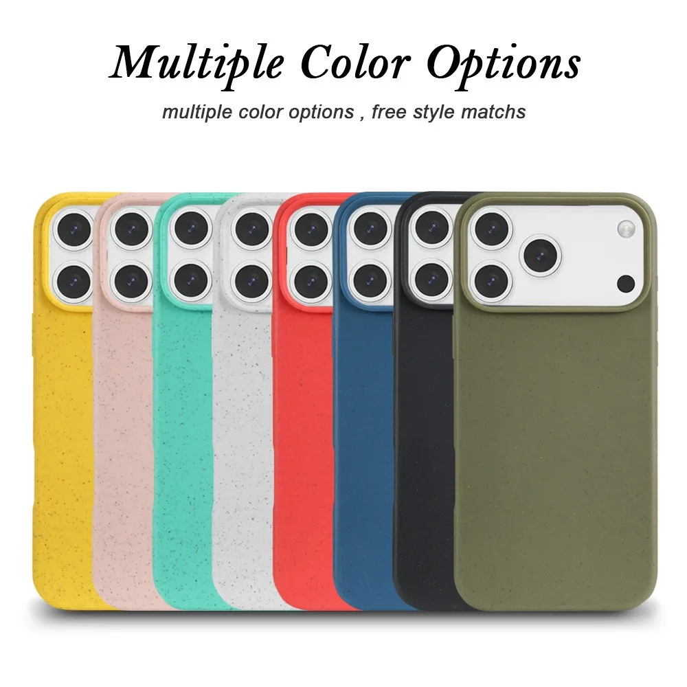 product laudtec eco friendly biodegradable wheat tpu cases for iphone 17 air 16 15 14 plus pro max straw phone cover custom logo sjk1106-2