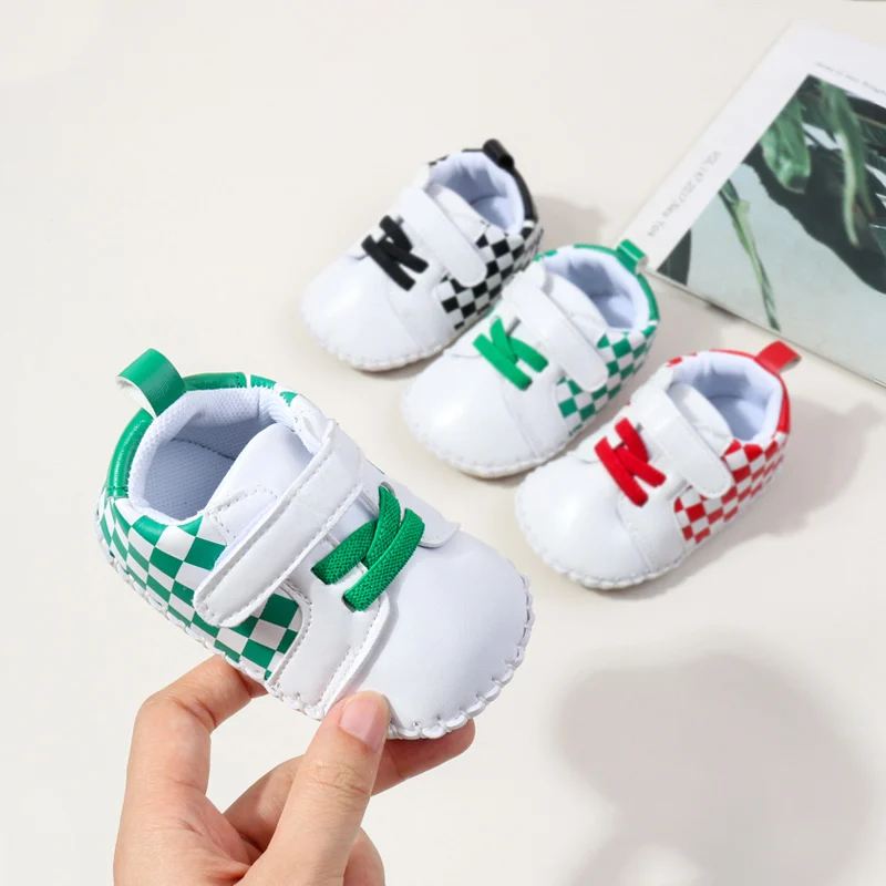 2024 High Quality Anti-slip Hook&loop Soft TPR Outsole Unisex Handmade Baby Toddler Sport Shoes Boys and Girls Casual Shoes factory