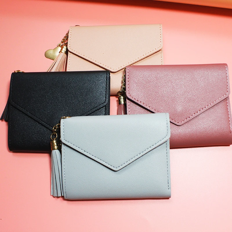New Style Fashion Handbags Small Short Cheap Mini Cute Slim PU Leather  Wallets for Woman Ladies Girls Stylish Purses