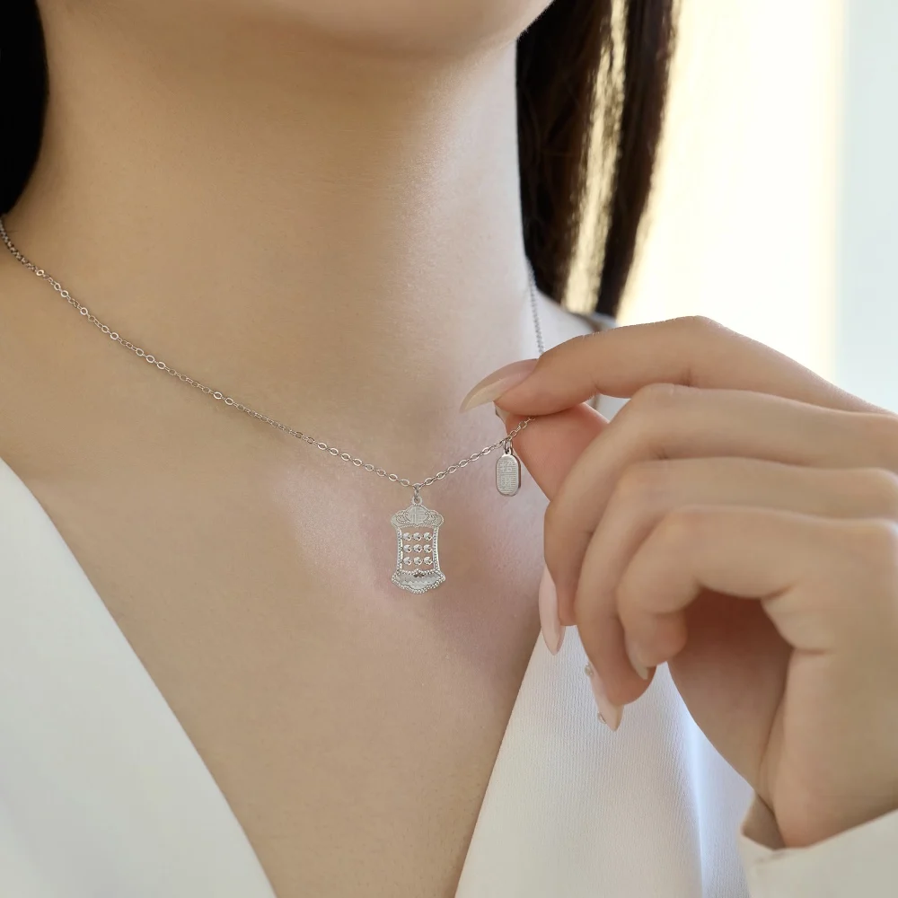 KAKODIY Unique Design Happy New Year 925 Sterling Silver Abacus Pendant 5A Cubic Zirconia Jewelry Necklace for Men and Women detail 2