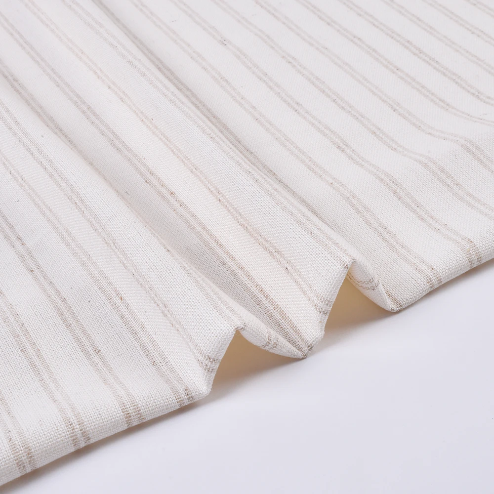 product wholesale eco friendly medium weight linen cotton yarn dyed stripes woven fabric for garment use pants dress skirts-8