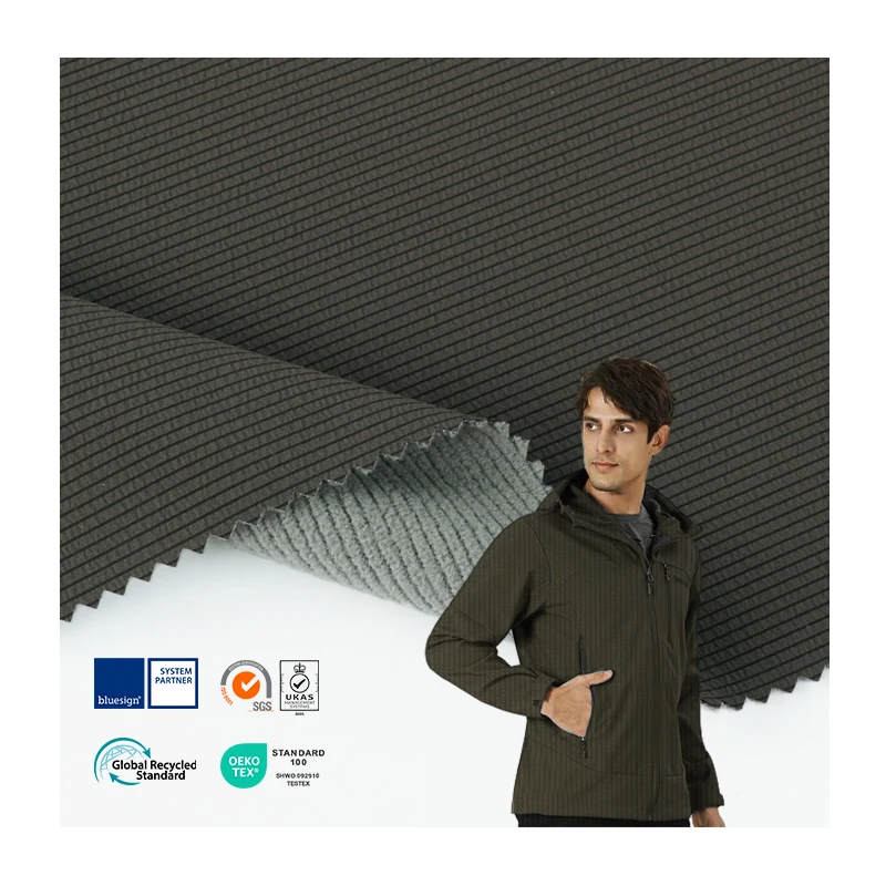 Recyle Windproof 75d Small Square Crinkle Fabric Laminate Tpu Bonded