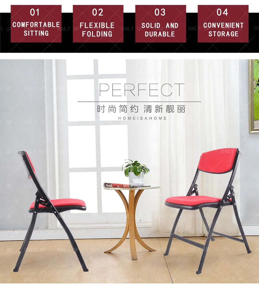 Wholesale Cheap Folding Chair Metal Frame Leisure Chair With Cushion And Footrest student desk and chair