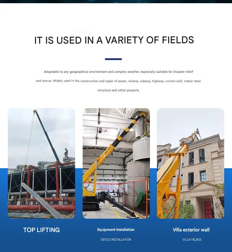 CE Certified 8-ton Crawler Spider Crane, Hydraulic Boom Lift, Flying Arm Telescopic Small Spider Crane China