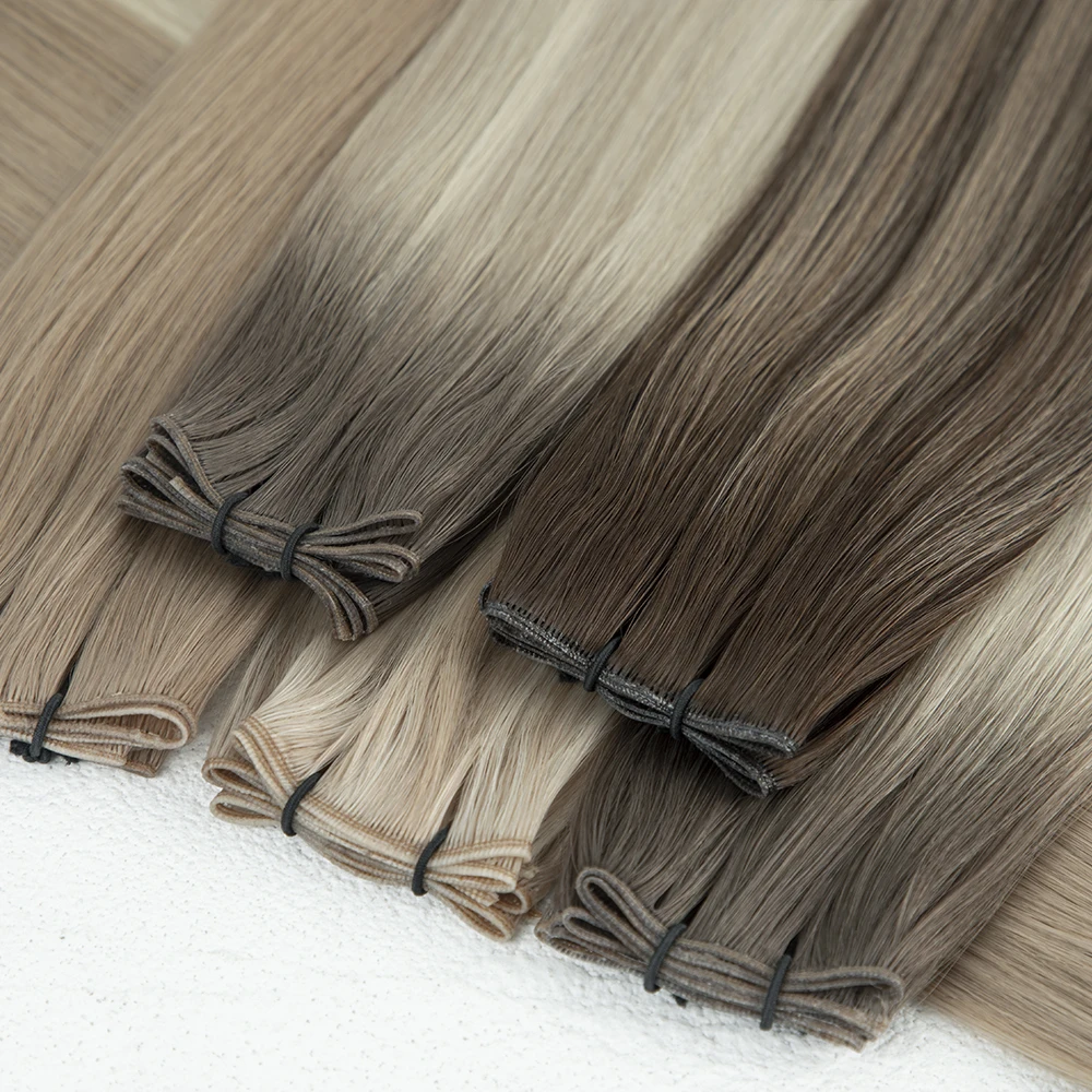 LeShine New Arrival genius weft top quality 100g human hair Russian Slavic Hair Extensions Genius Wefts