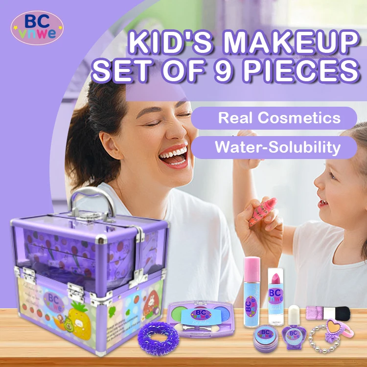 Oem/odm Non Toxic Pretend Play Kid Makeup Kit For Girls Real Makeup Set
