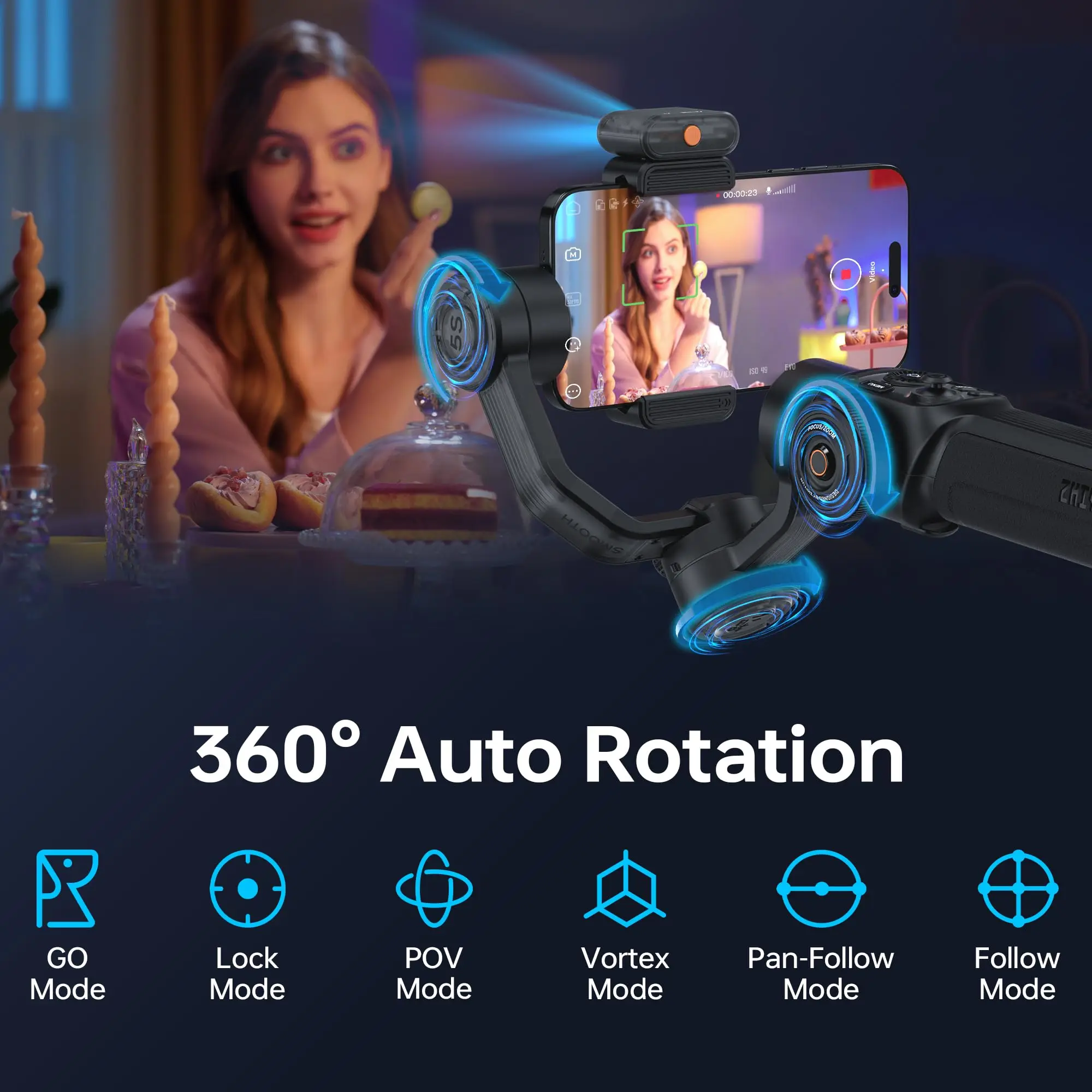  Smooth 5S AI / AI Pro Gimbal Stabilizer for Smartphone 3-Axis Phone Gimbal with AI Tracker